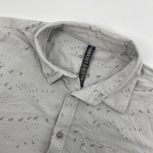Vuori Shirt Mens Large Gray Ace Bird All Over Print Performance Casual Travel
